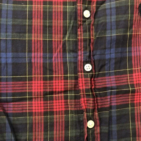 Ralph Lauren Boys Madras Plaid (Red, Blue, Green) Long Sleeve Button-Up - Sz L/G - Picture 3 of 15